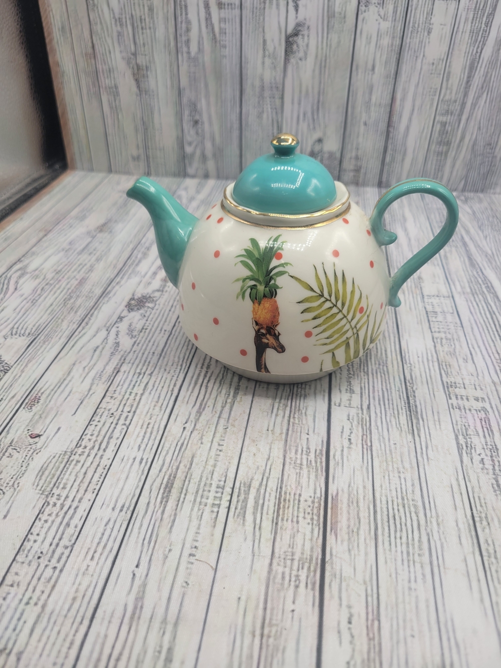Vintage Ceramic Teapot with Pineapple Motif By Yvonne Ellen